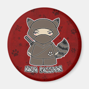 Ninja Racoon! In Red Magnet