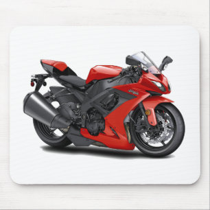 Ninja Red Bike Mouse Pad