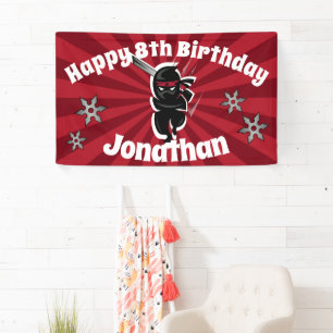 Ninja Samurai Personalised Happy Birthday Banner