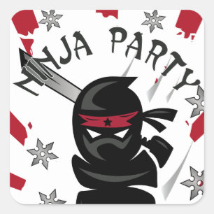 Ninja Samurai Warrior Birthday Party Stickers
