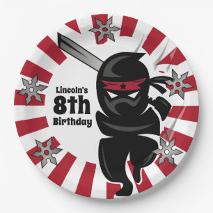 Ninja Samurai Warrior Personalised Birthday Paper Plate