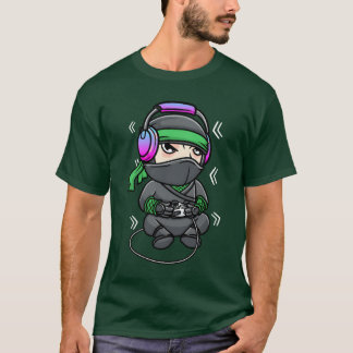 Ninja Shinobi Video Game Gaming Gamer Green vintag T-Shirt