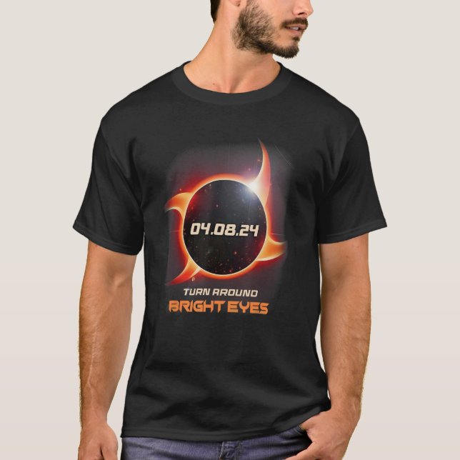Ninja Shuriken Total Solar Eclipse Turn Around Bri T-Shirt (Front)