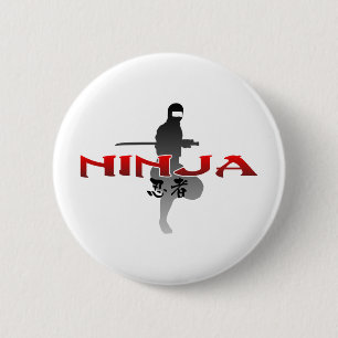Ninja Silhouette 6 Cm Round Badge