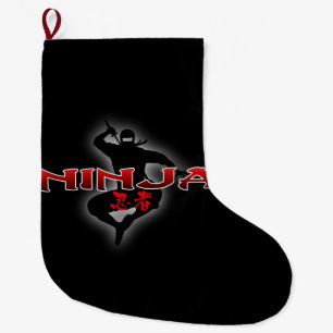 Ninja Silhouette Large Christmas Stocking