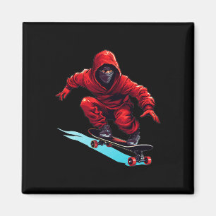 Ninja Skater - Skateboard Skateboarder Skateboardi Magnet
