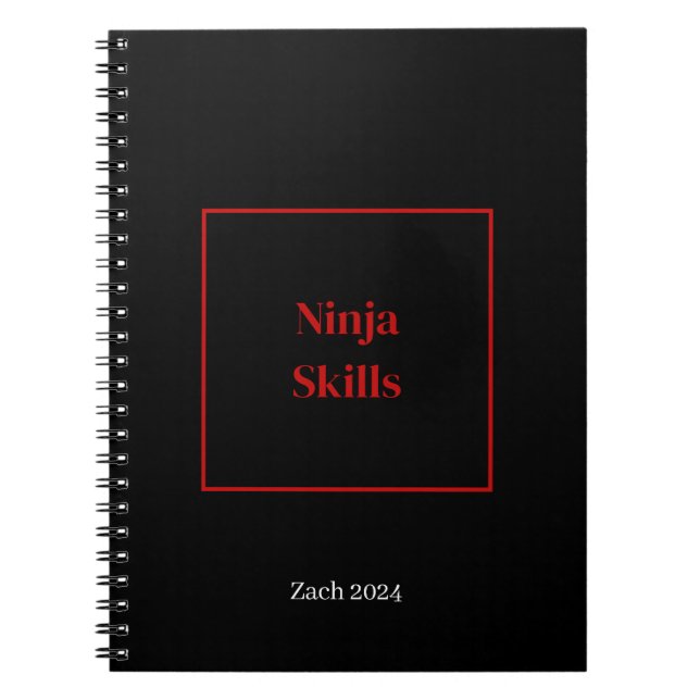 Ninja Skills notebook personalised name (Front)