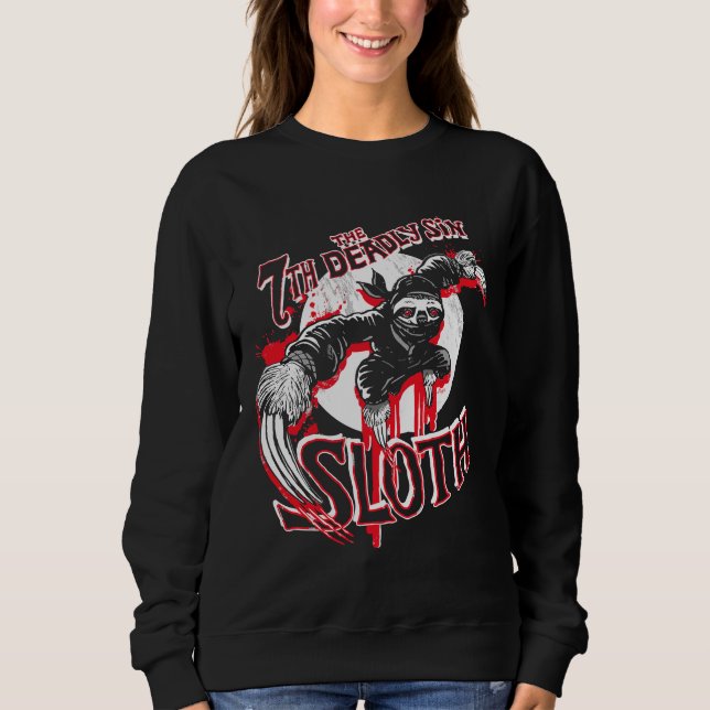 Ninja Sloth 7 Deadly Sins Tri Blend Sweatshirt (Front)