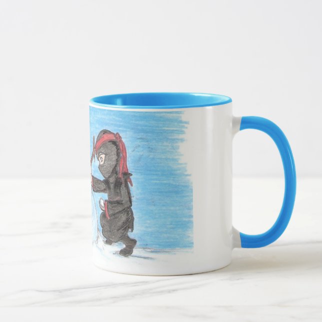Ninja Snowman ringer Mug (Right)