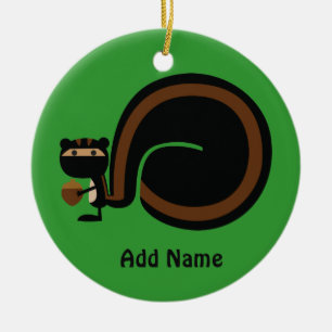 Ninja Squirrel Ceramic Tree Decoration