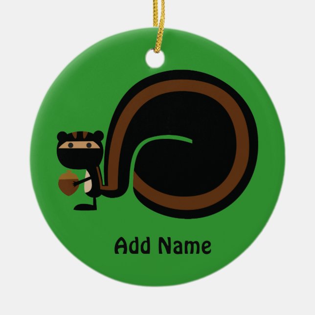 Ninja Squirrel Ceramic Tree Decoration (Front)