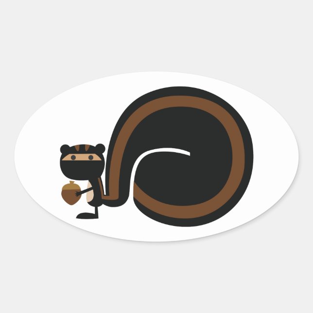 Ninja Squirrel Oval Sticker (Front)
