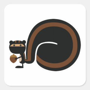 Ninja Squirrel Square Sticker