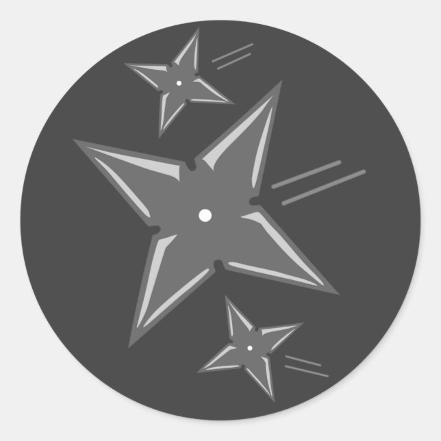 Ninja Stars Classic Round Sticker (Front)