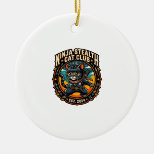 Ninja Stealth Cat Cat Mum Gift Idea - Ninja Stealt Ceramic Ornament