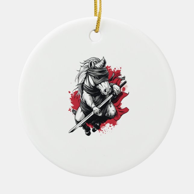 Ninja Stealth Unicorn (1) Ceramic Ornament (Front)