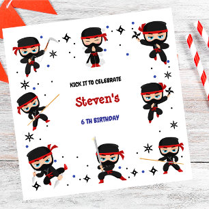 Ninja style kids birthday napkin