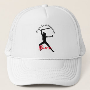 Ninja Swordswoman Silhouette Thunder_Cove Trucker Hat