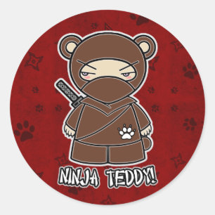 Ninja Teddy! In Red Sticker