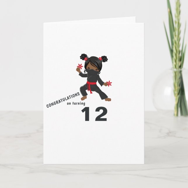 Ninja theme Birthday Greeting Card (Front)