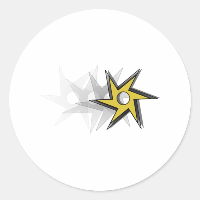 Ninja Throwing Star Classic Round Sticker (Front)