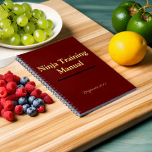 Ninja Training Manual Notebook Personalised Red