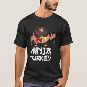 Ninja Turkey for Adult & Kids Thanksgiving T-Shirt