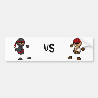 Ninja vs Pirate Bumper Sticker
