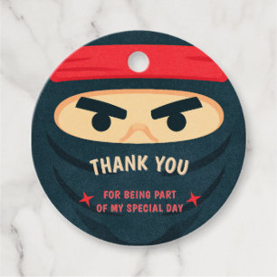 Ninja Warrior Birthday Favour Tag