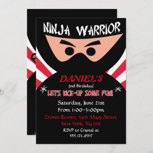 Ninja Warrior Birthday Invitation
