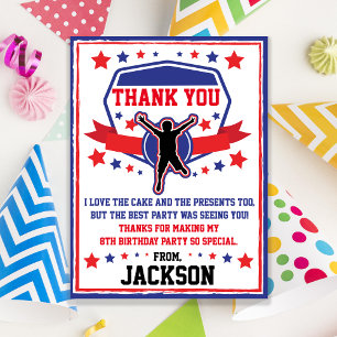 Ninja Warrior Birthday Thank you Card
