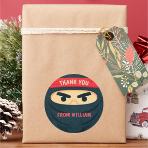 Ninja Warrior Birthday Thank You Sticker