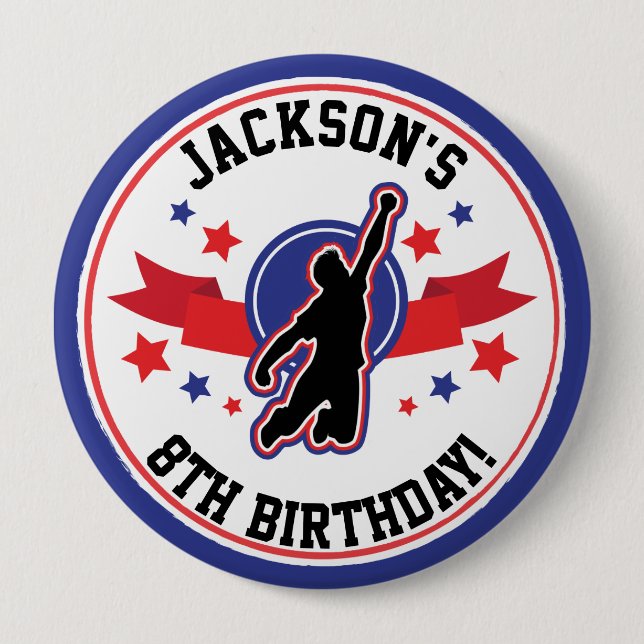 Ninja Warrior Boys Birthday Party Name 10 Cm Round Badge (Front)