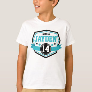 Ninja Warrior Boys Birthday Party Name & Age T-Shirt