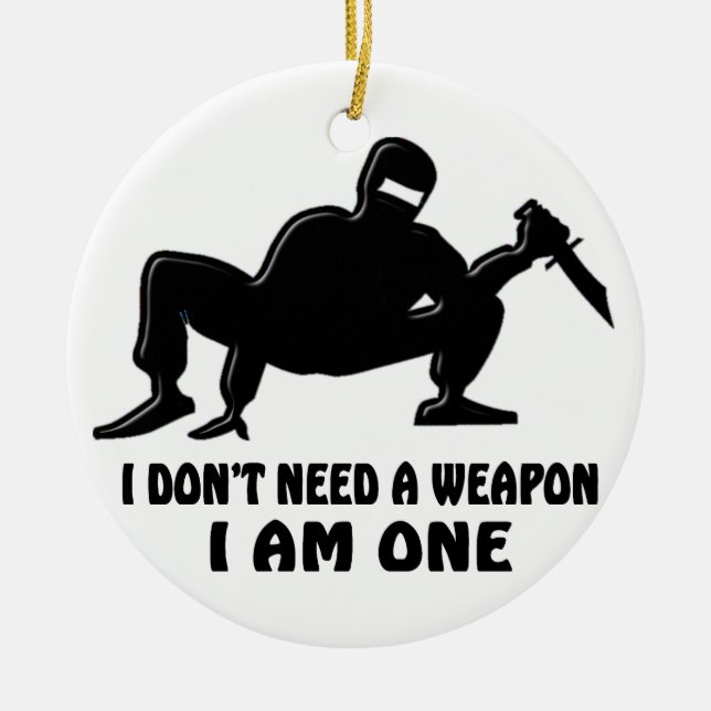 NINJA WARRIOR CERAMIC TREE DECORATION (Front)