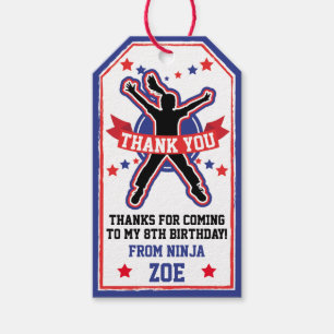 Ninja Warrior Girls Birthday Party Gift Tags