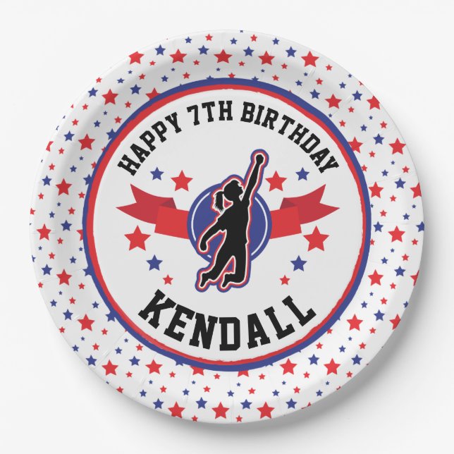 Ninja Warrior Girls Birthday Party Paper Plate (Front)