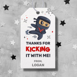 Ninja Warrior Karate Birthday Favour Tags