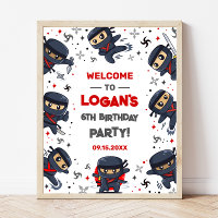 Ninja Warrior Karate Birthday Welcome Sign