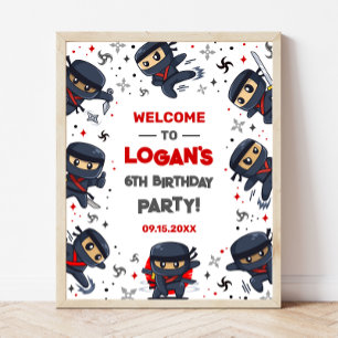 Ninja Warrior Karate Birthday Welcome Sign