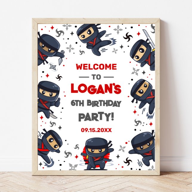 Ninja Warrior Karate Birthday Welcome Sign (Creator Uploaded)