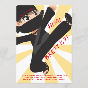 Ninja Warrior Karate Martial Arts Invitation