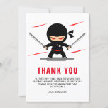 Ninja Warrior Kids Birthday Party Thank You Card<br><div class="desc">Thank your guests with this cute ninja theme thank you card.</div>