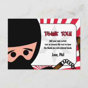 Ninja Warrior Thank You Cards