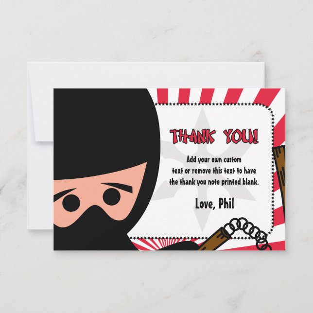 Ninja Warrior Thank You Cards (Front)