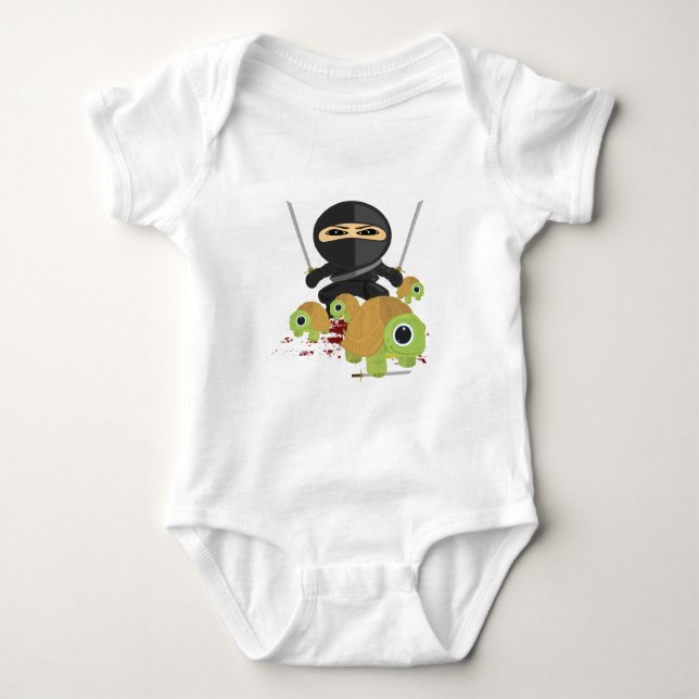 Ninja with Turtles Baby Bodysuit (Front)