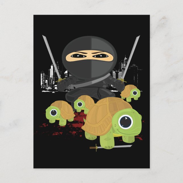 Ninja with Turtles Postcard (Front)