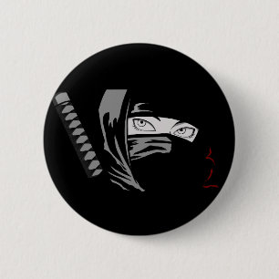 Ninja Woman Kunoichi 6 Cm Round Badge