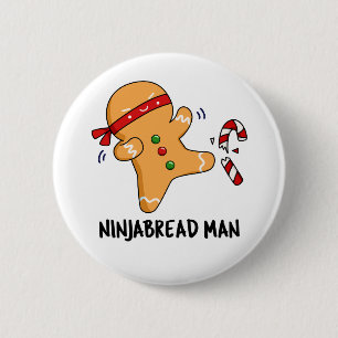 Ninjabread Man Cute Gingerbread Pun 6 Cm Round Badge