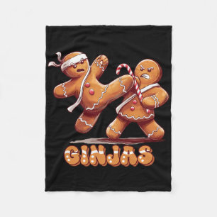 Ninjabread Man Gingerbread - Ninja Gift Ginjas Chr Fleece Blanket